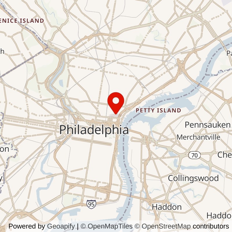 Ben Franklin Bridge, Philadelphia. map