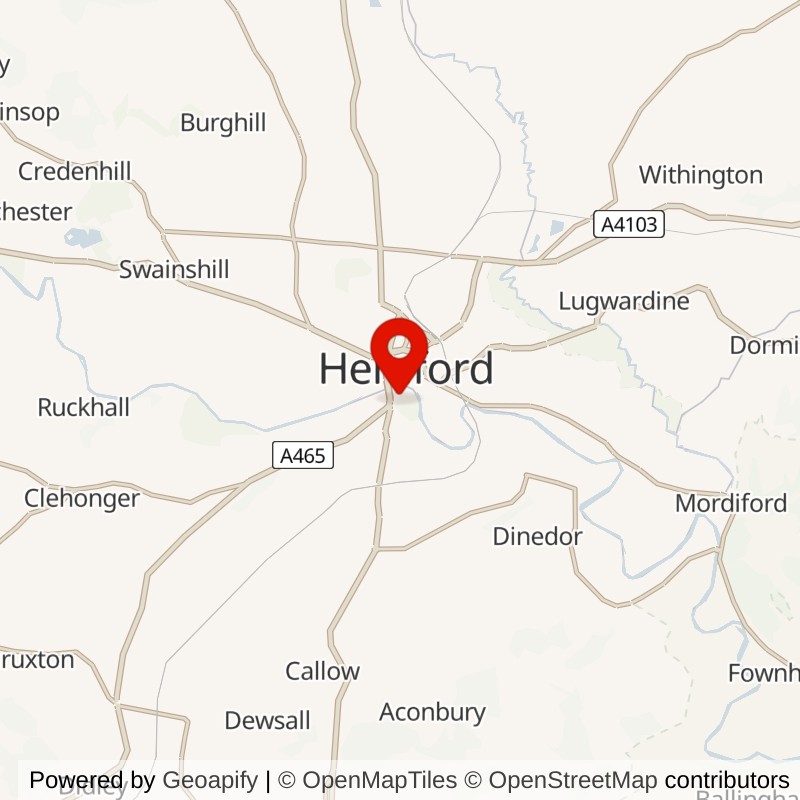 Hereford, Herefordshire map