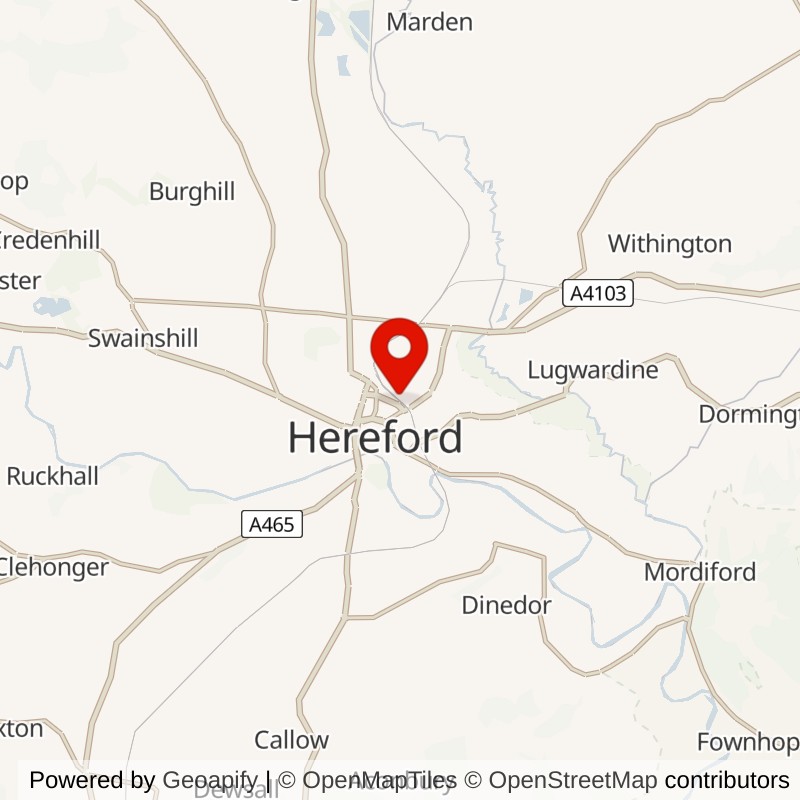 Hereford railway station map