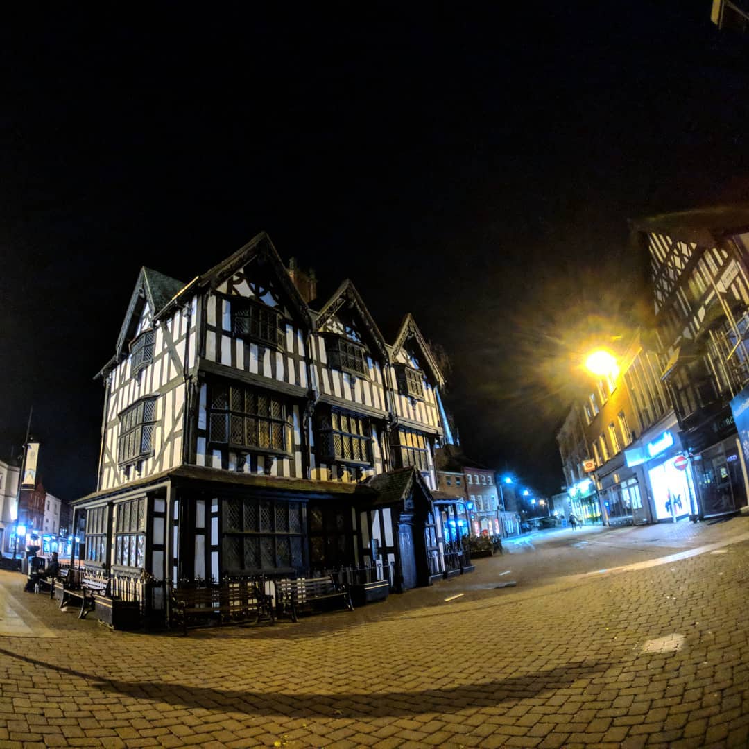 The Old House in Hereford. I walk though the town centre on my way to Granny's from the station