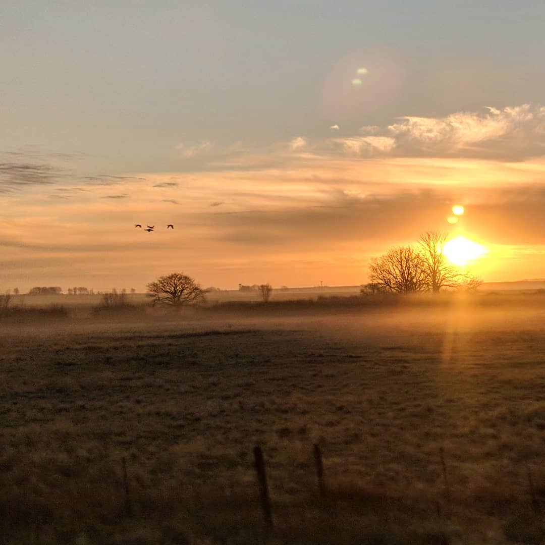 Sunrise as seen from the East Coast mainline