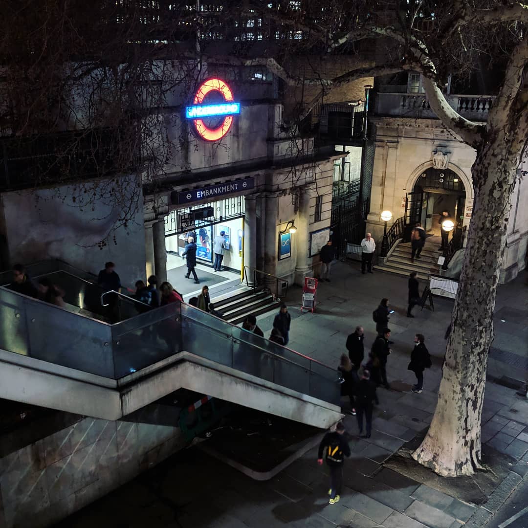Missed one from earlier in the week, embankment tube on a busy Thursday evening.