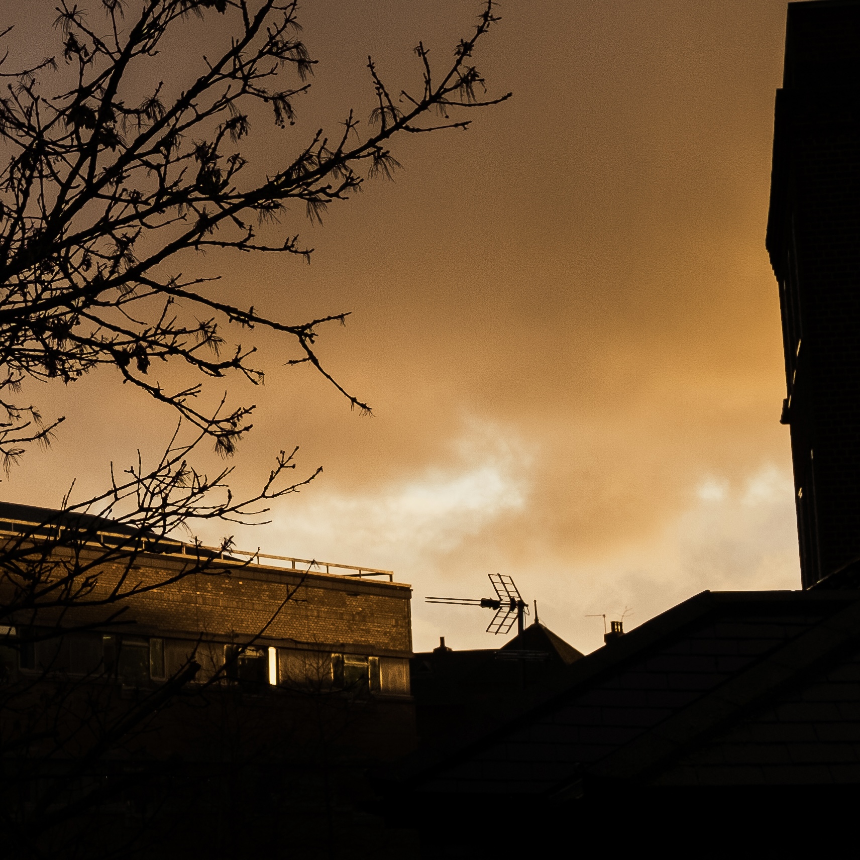 Stormy sunset over North London today. View from my window at the end of a cooped up day. 