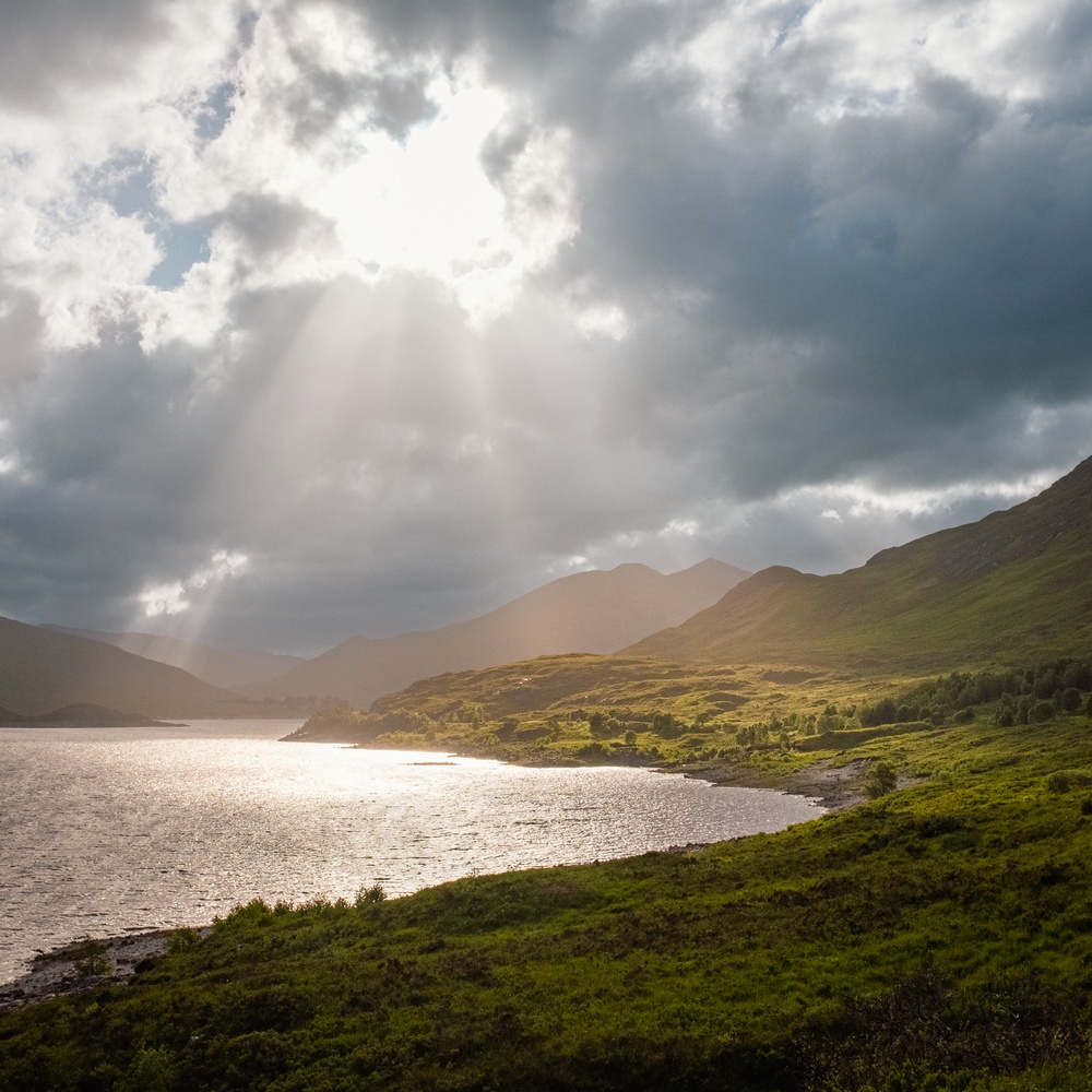 Lovely sunset over Loch Cluanie taken on the way to Kyle