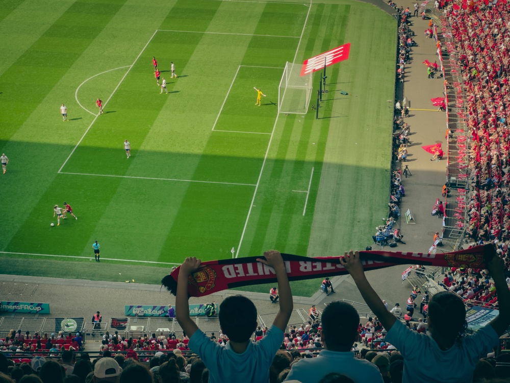 A school trip supporting Manchester United at the [Women's FA Cup Final](https://en.wikipedia.org/wiki/2024_Women%27s_FA_Cup_final).