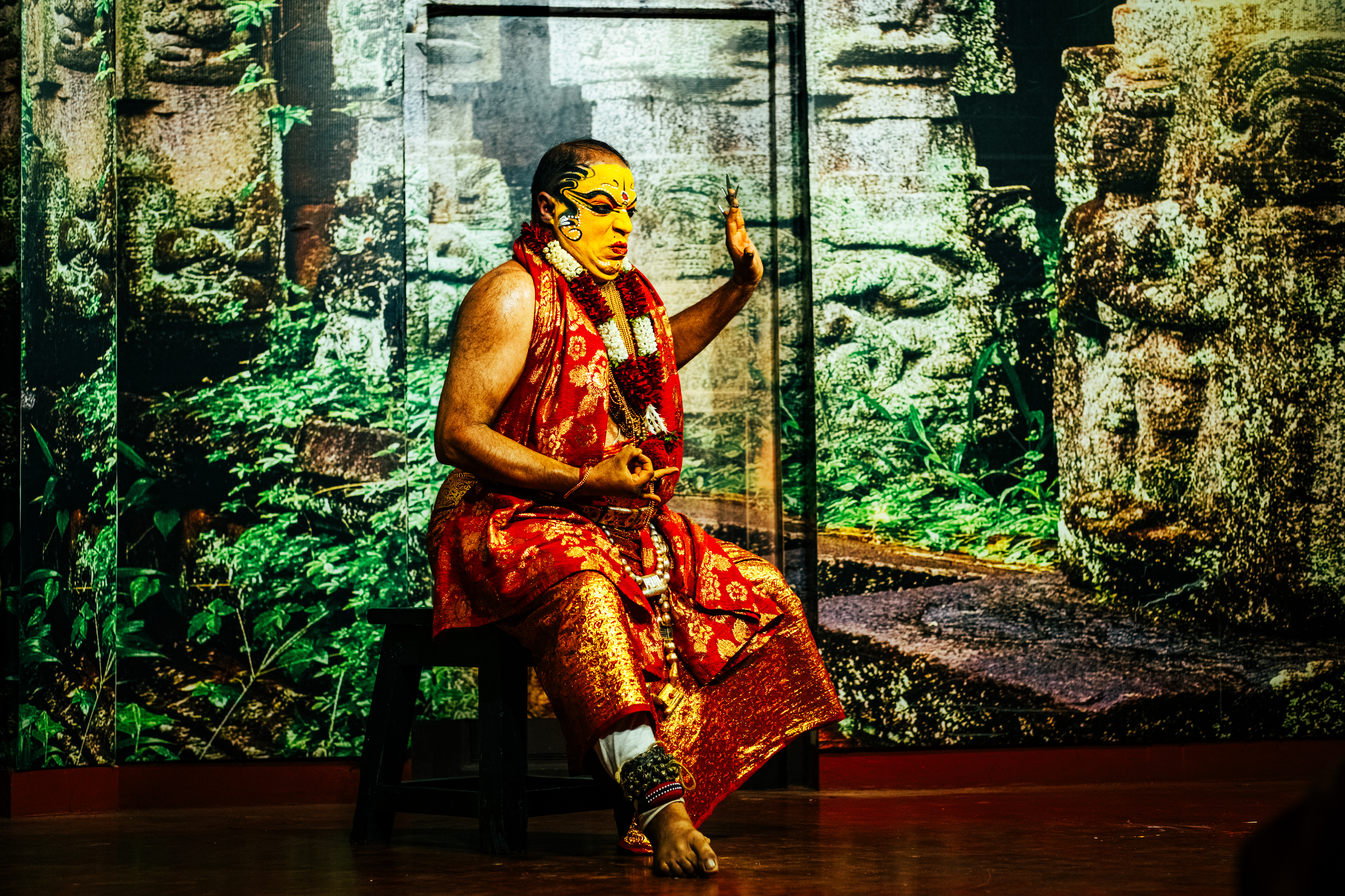 Storytelling through dance and drama at a local Kathakali show. You’ll never see eyeballs like it!