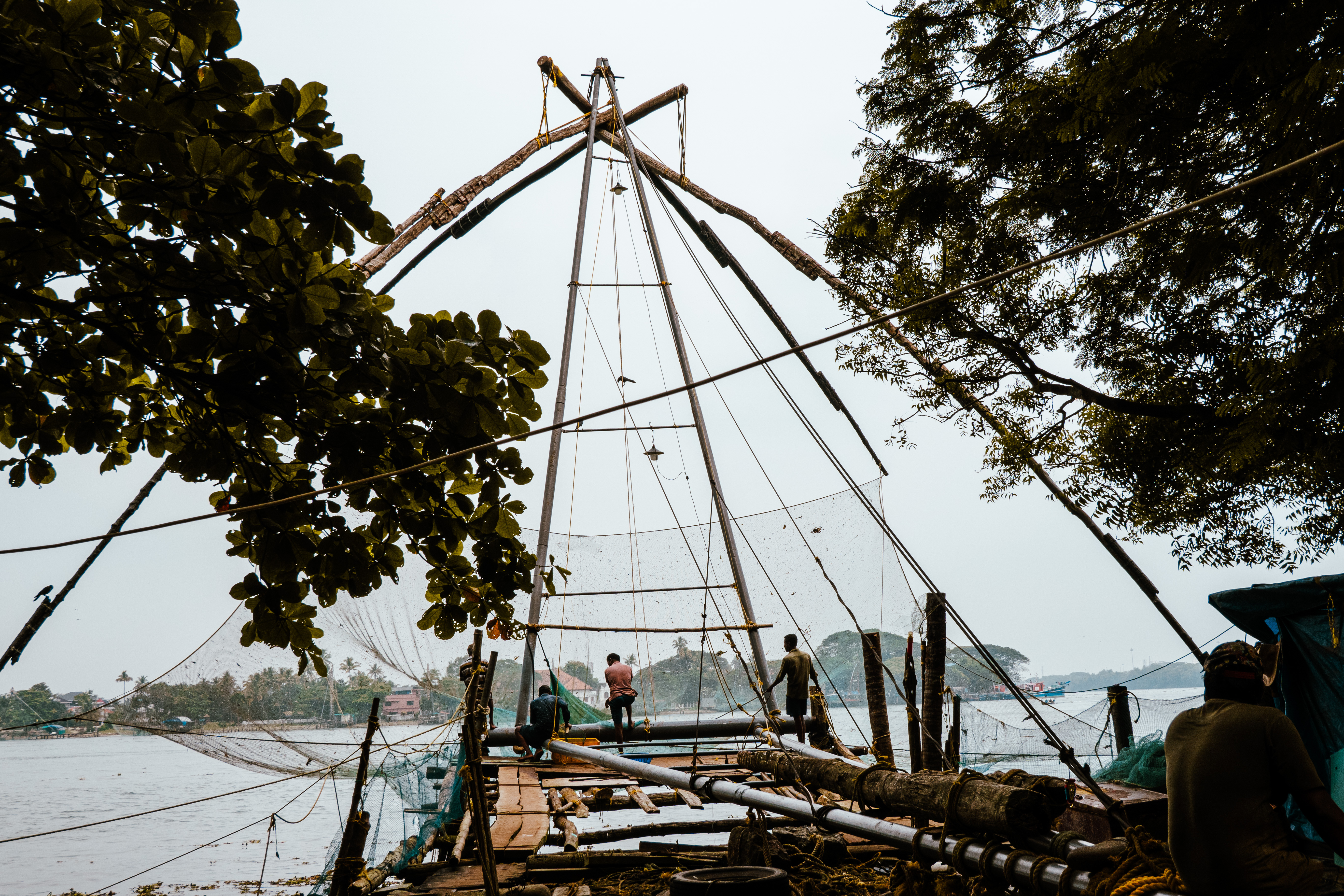 Chinese fishing nets abound