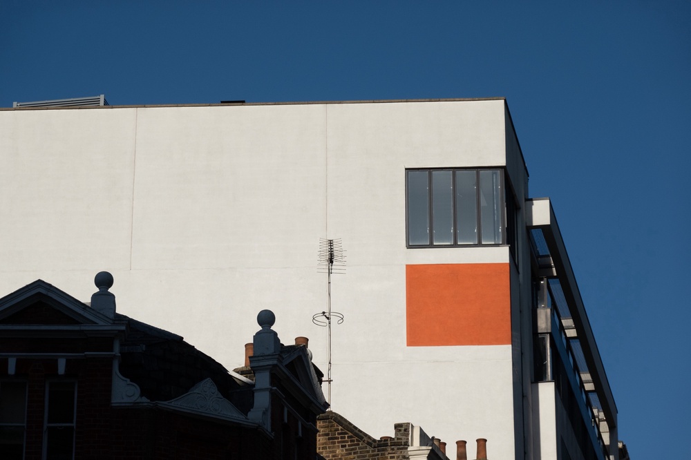 Blue and orange contrasting nicely in the winter sun. 