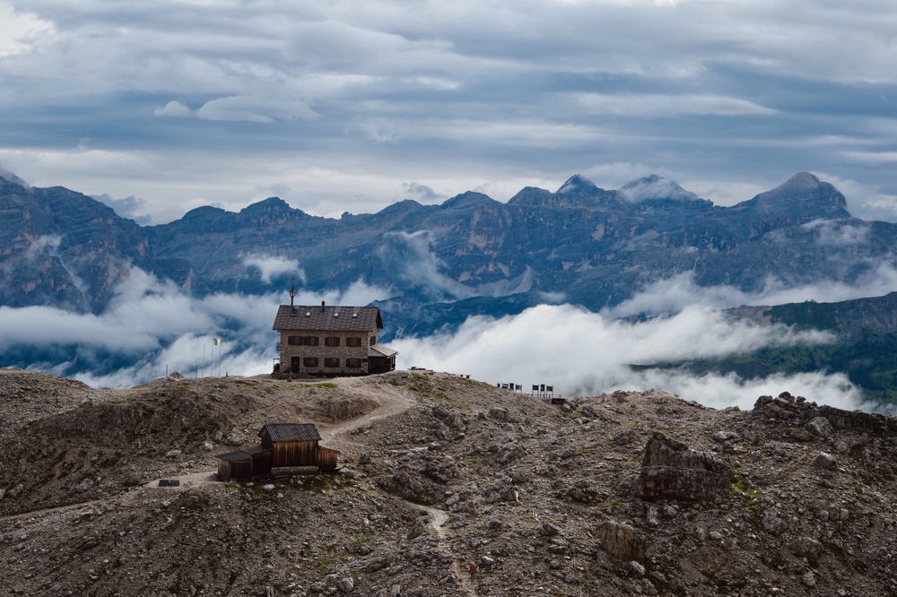 Our highest hut, Kostner! Wine comes via helicopter.
