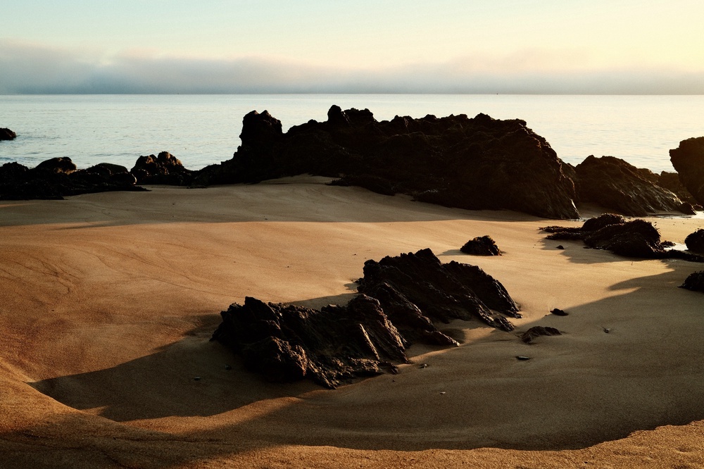 Rocky beach, alien landscape