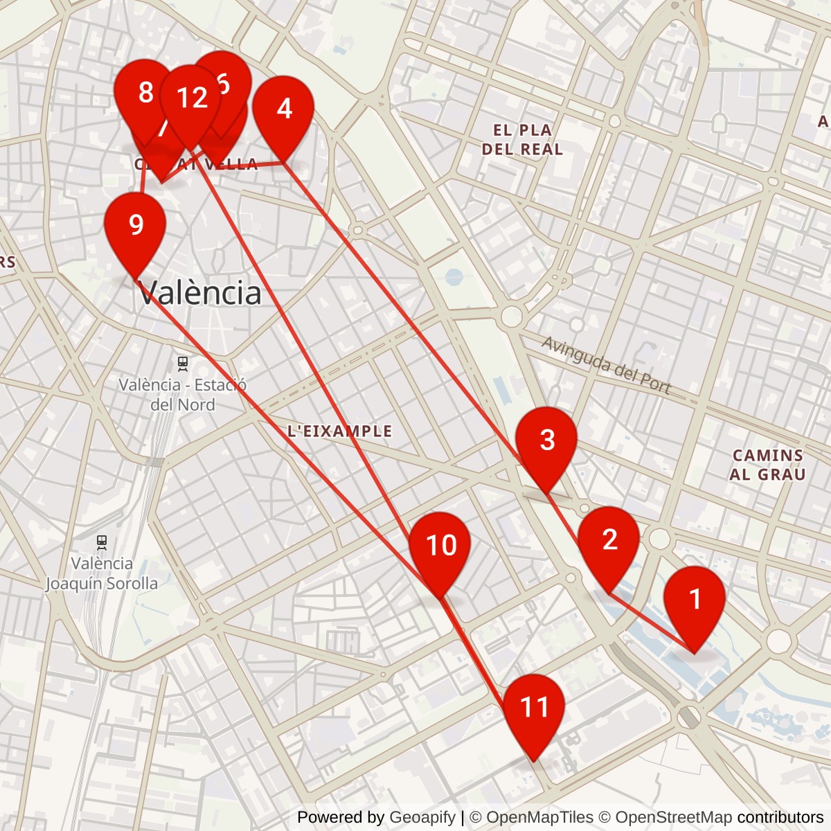 Map of trip