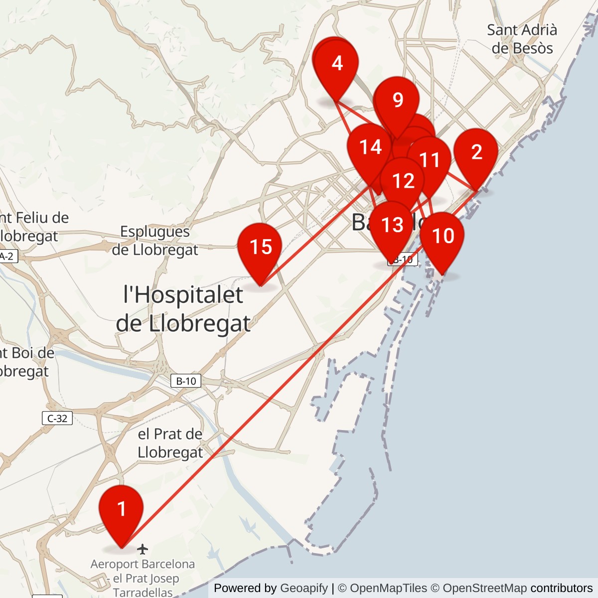 Map of trip