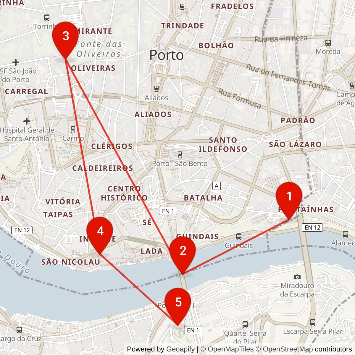 Map of trip