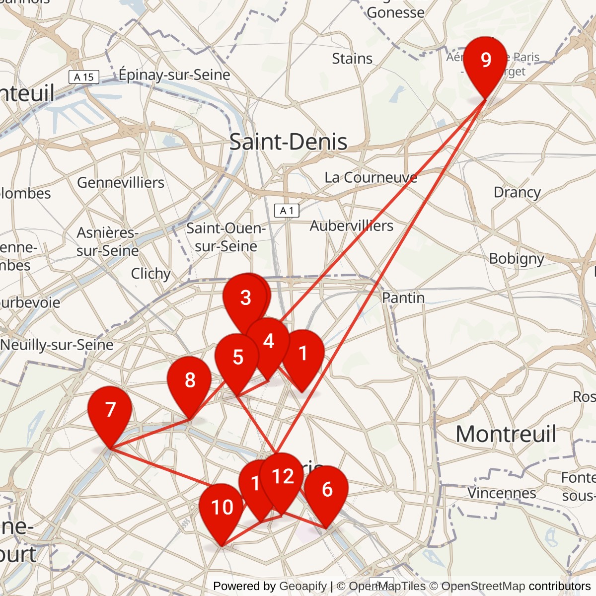 Map of trip