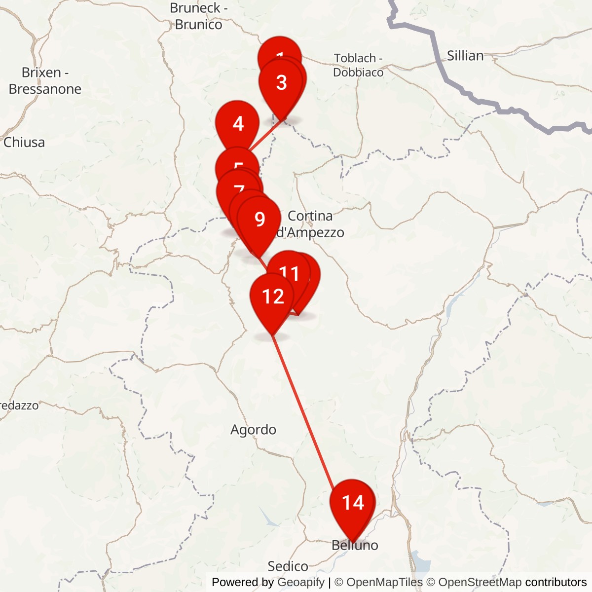 Map of trip